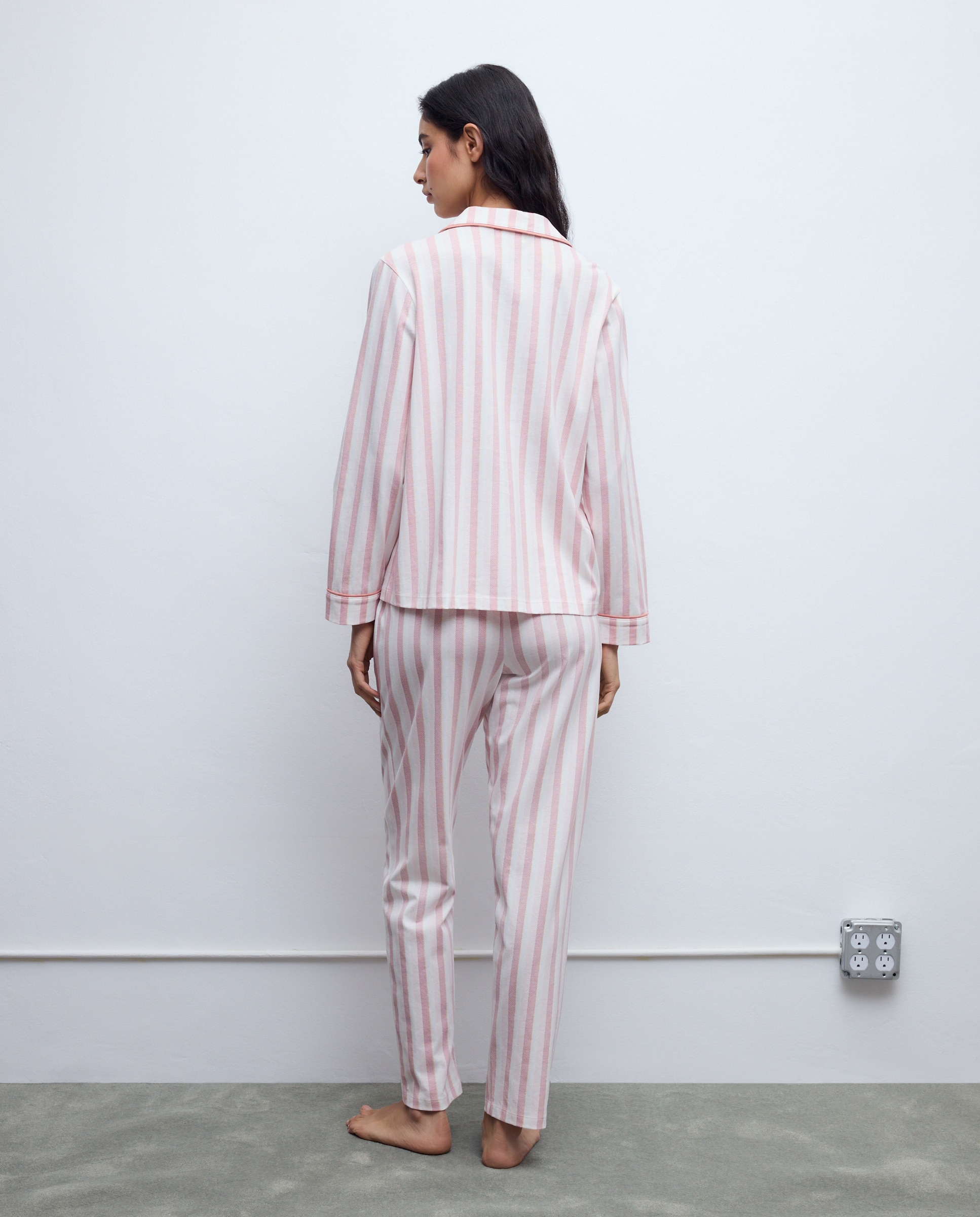 Pijama Completo às Riscas 200 Rosa-2