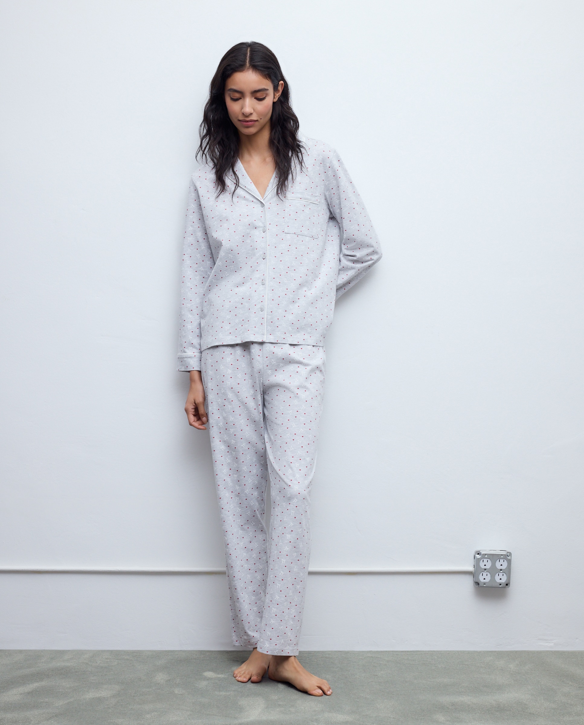Imagen 0 de Pijama completo mujer lazos y corazones 820 Gris medio