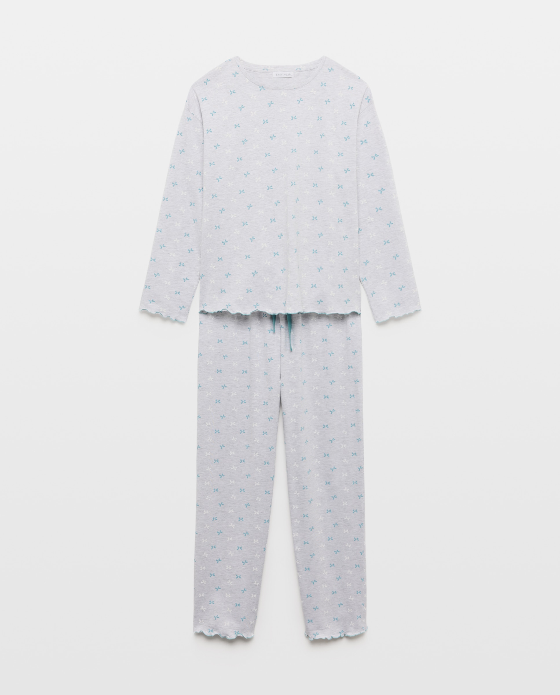 Pijama Completo com Laços 820 Cinzento Médio-3