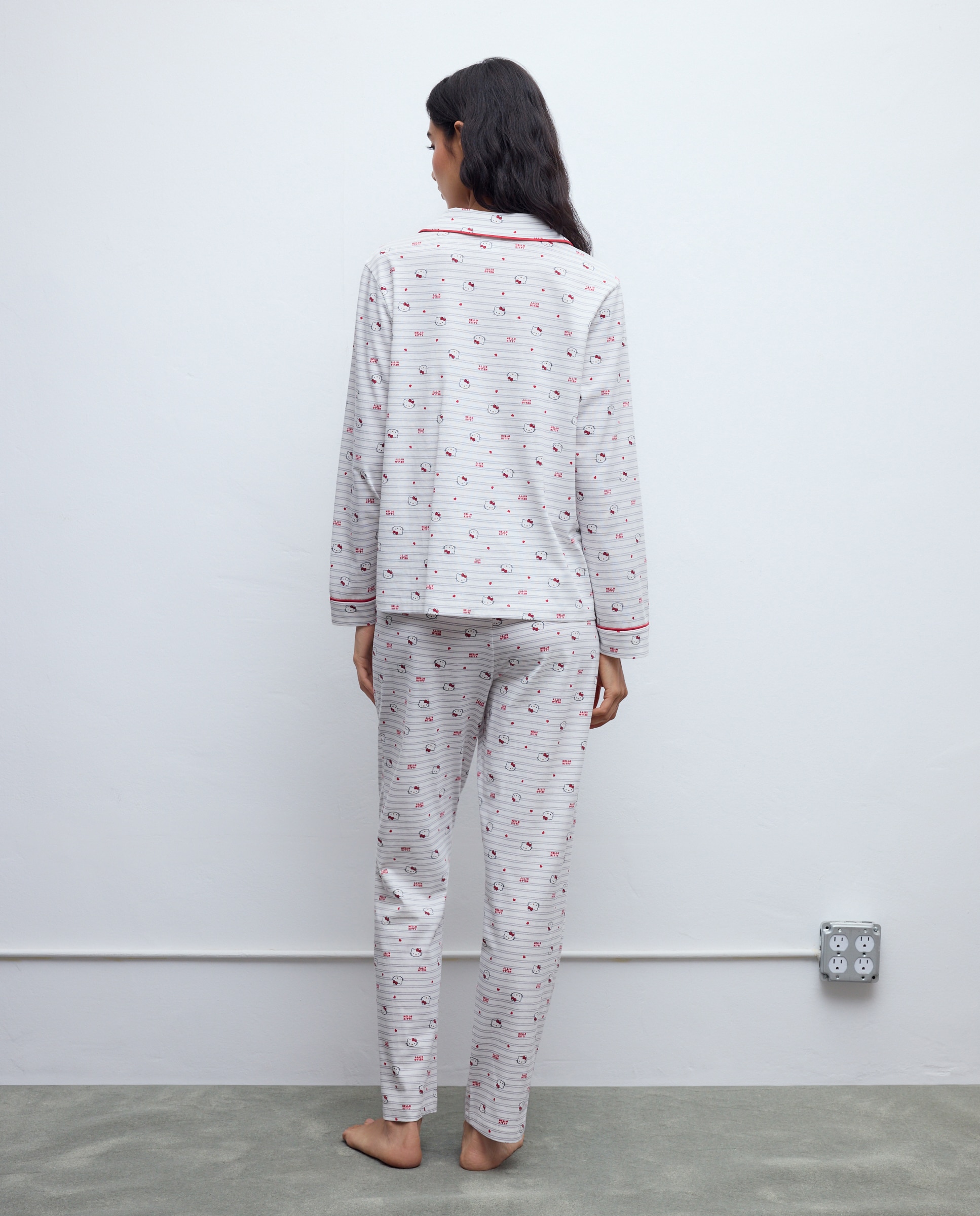 Pijama Completo Hello Kitty Cabecinhas 120 Cru-2