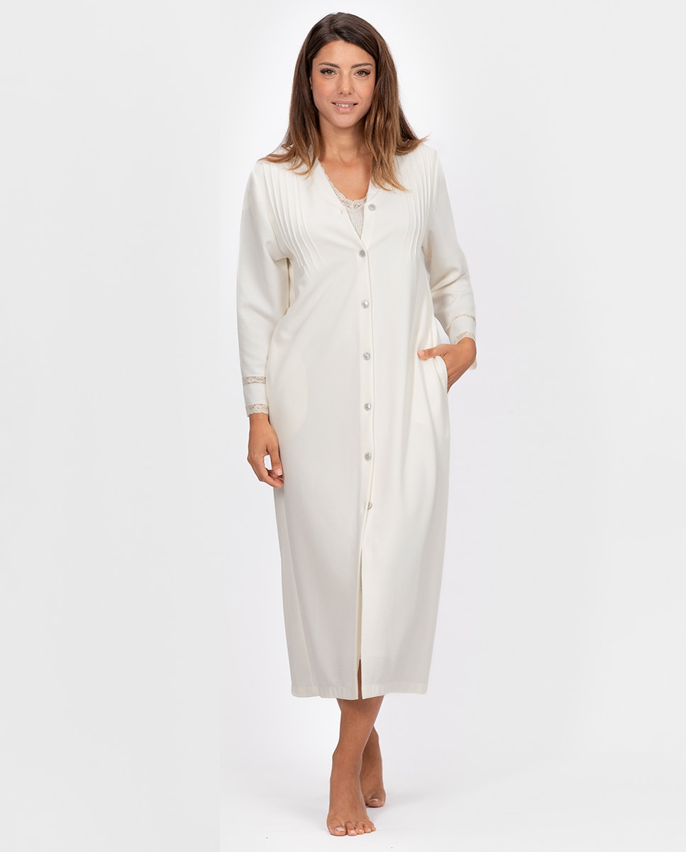 Imagem 0 de Robe em Piqué - Cor de Marfim