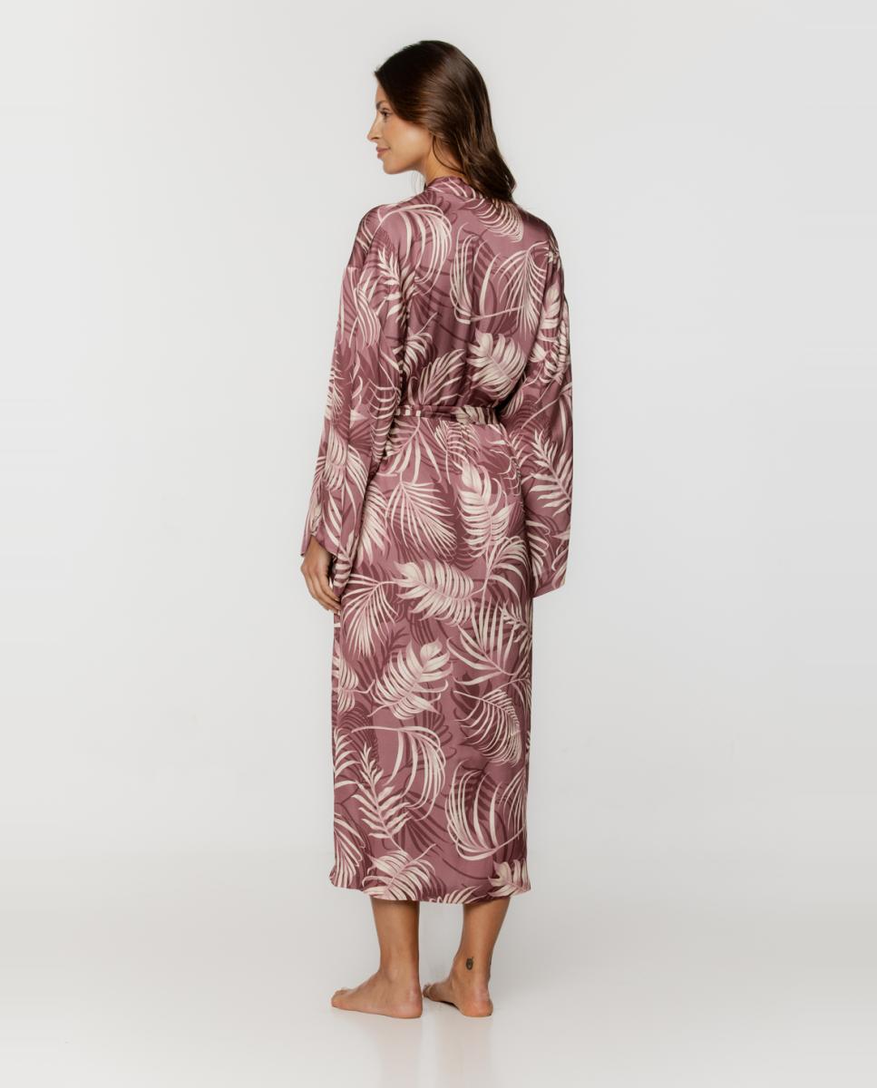 Robe Comprido Estampado Rosa-3