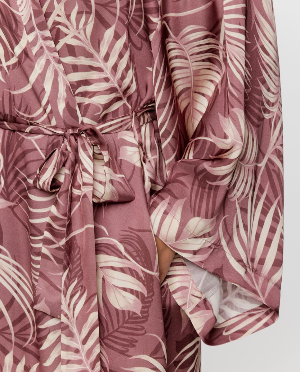 Robe Comprido Estampado Rosa-6