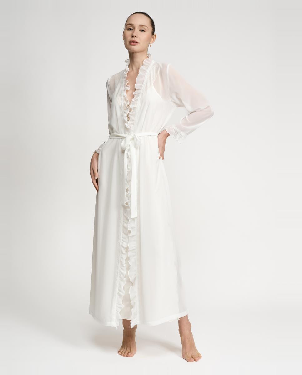 Imagem 0 de Robe Comprido com Renda e em Chiffon de Plumetti