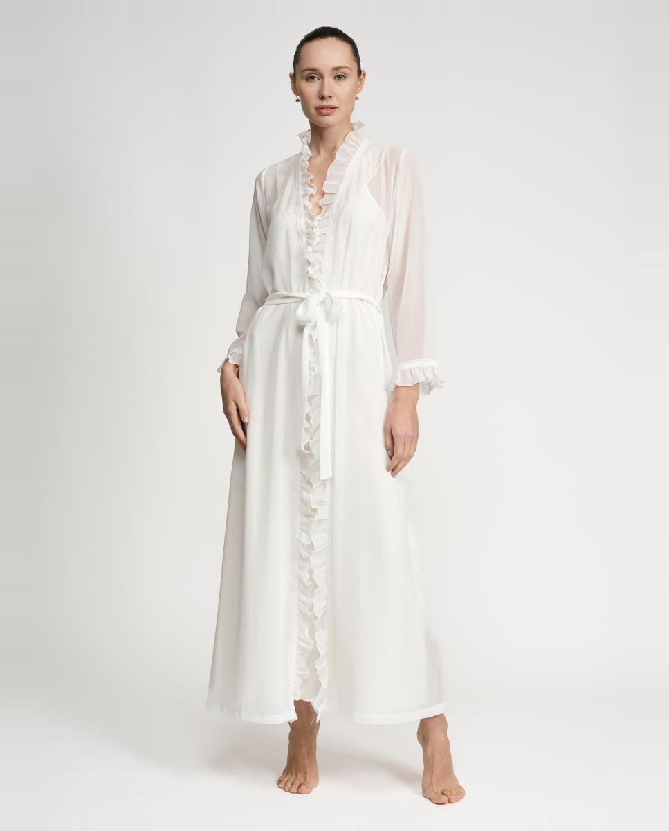 Robe Comprido com Renda e em Chiffon Natural-3