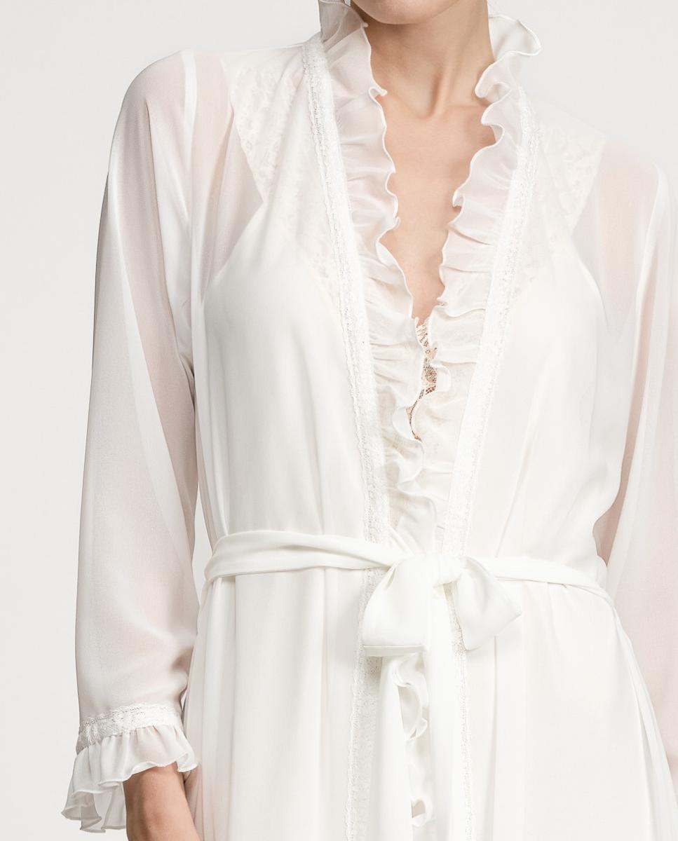 Robe Comprido com Renda e em Chiffon Natural-5