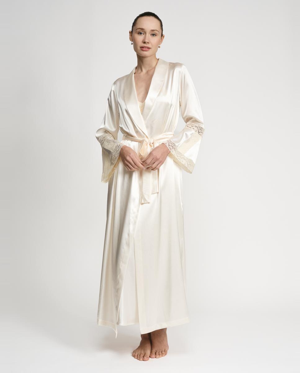 Robe Comprido em Cetim Natural-3