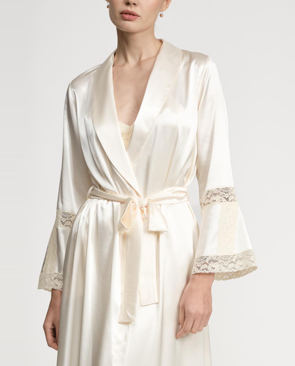 Robe Comprido em Cetim Natural-4