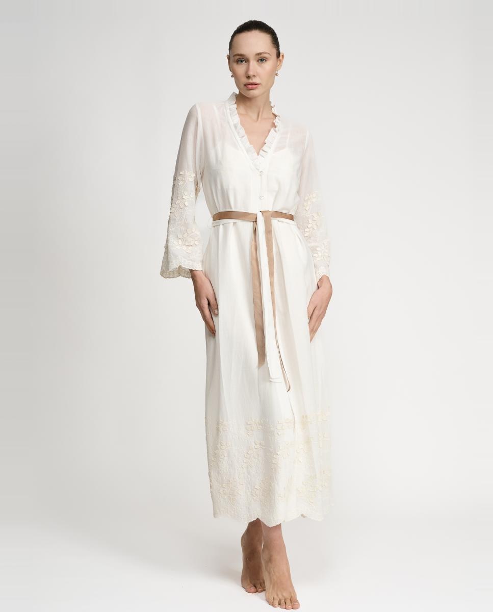 Imagem 0 de Robe de Algodão com Bordado Floral