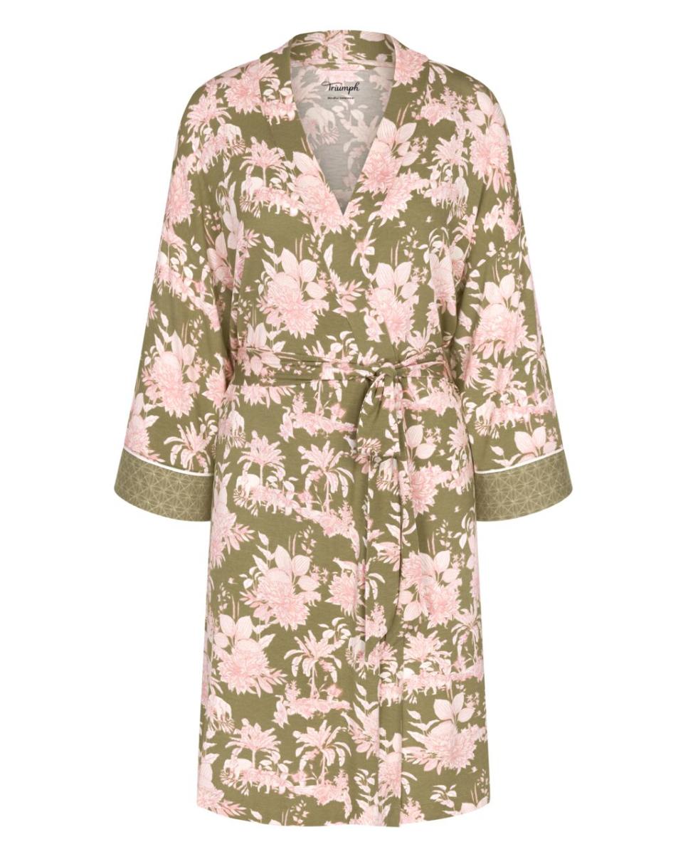 Robe Sensual com Ombros Caídos Confecionado em TENCEL™ Modal Verde-4
