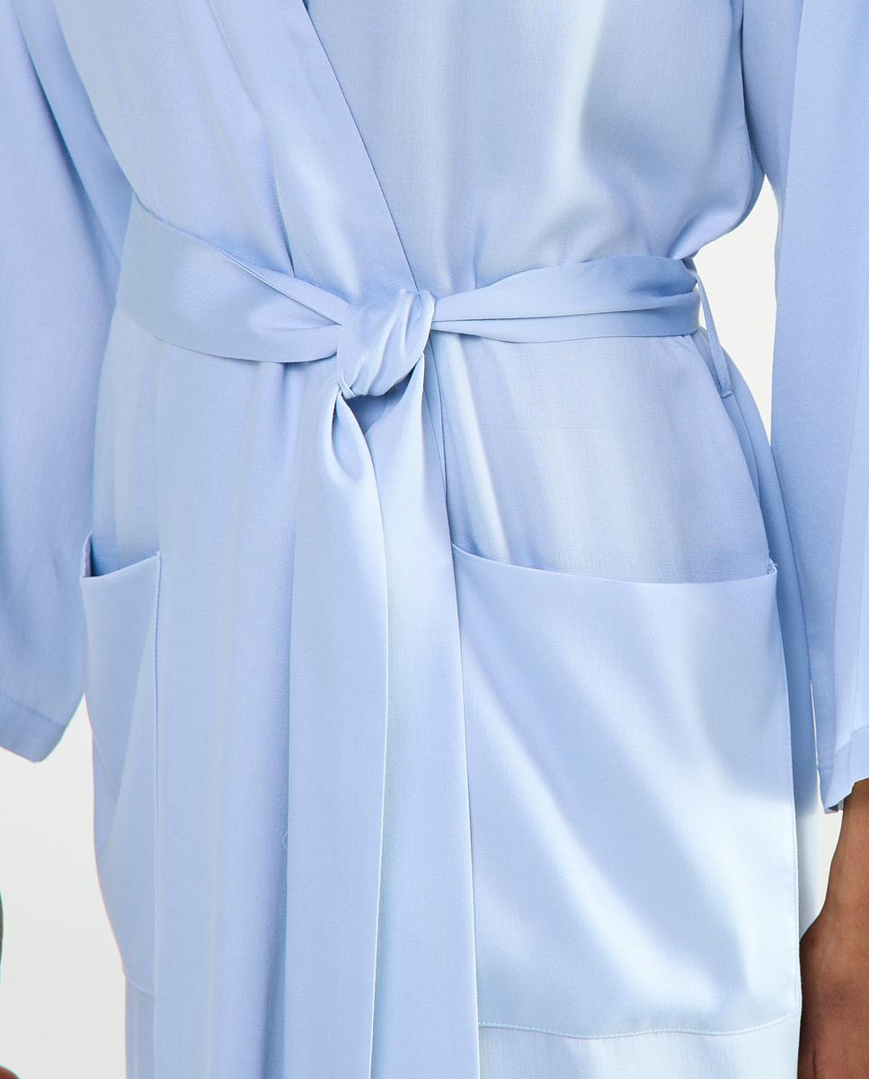 Kimono Comprido Estampado - Azul Azul-4