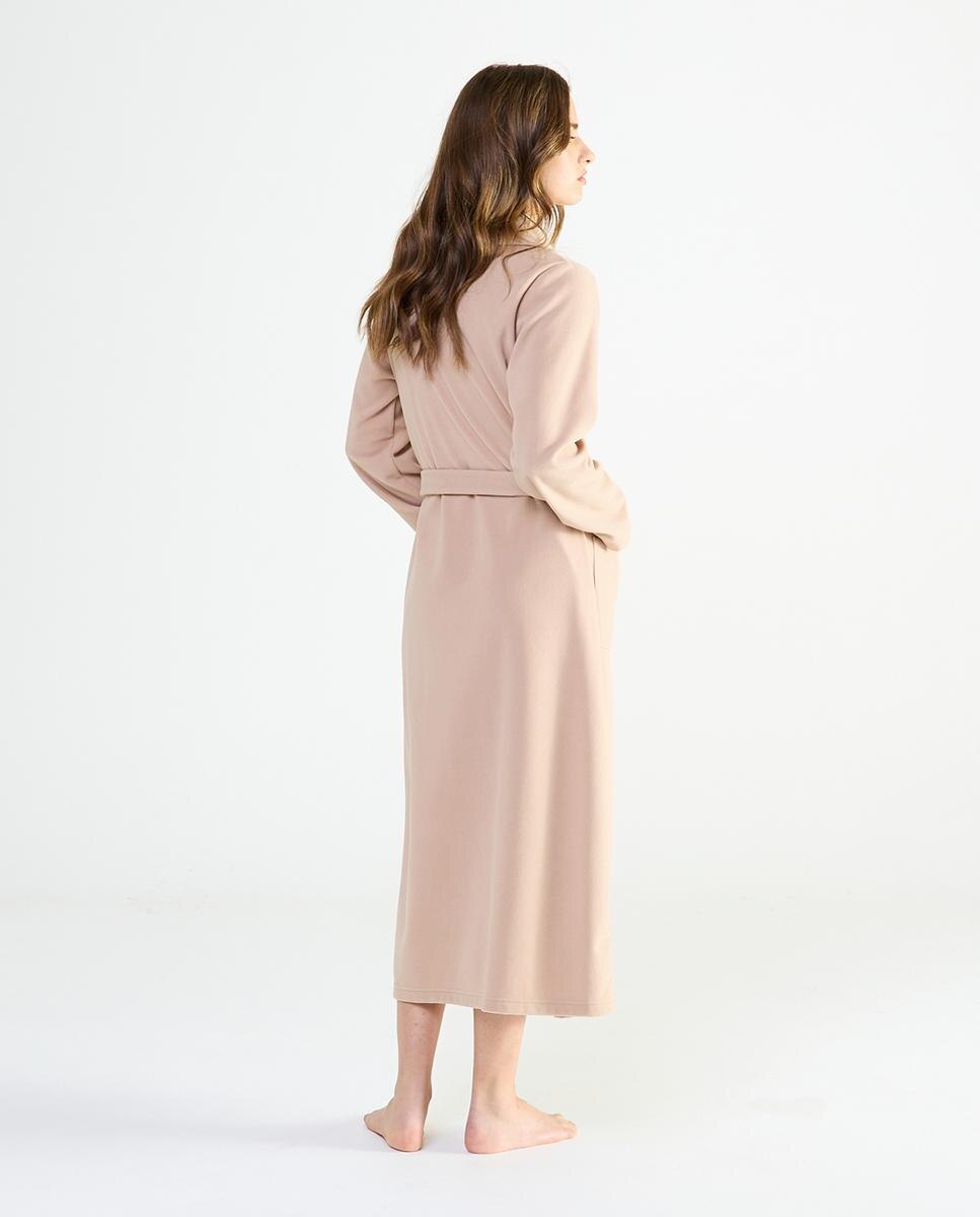 Robe Comprido Liso Bege-2