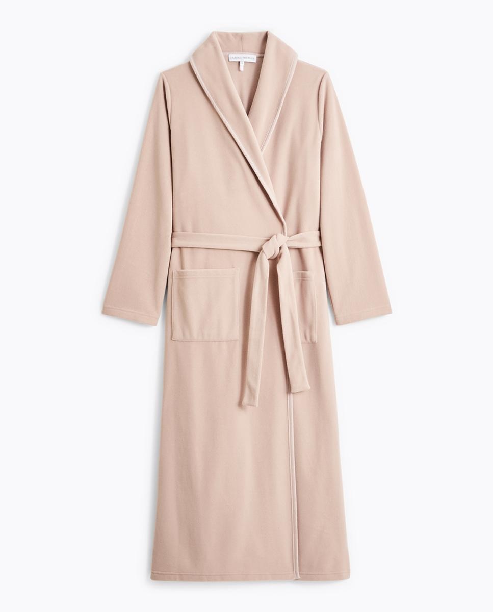 Robe Comprido Liso Bege-4