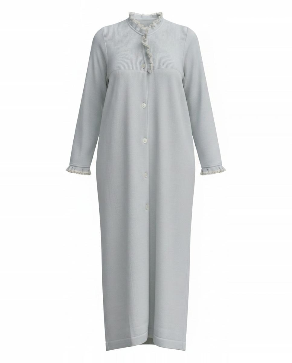 Robe Comprido de Tricô com Gola Cinzento-5