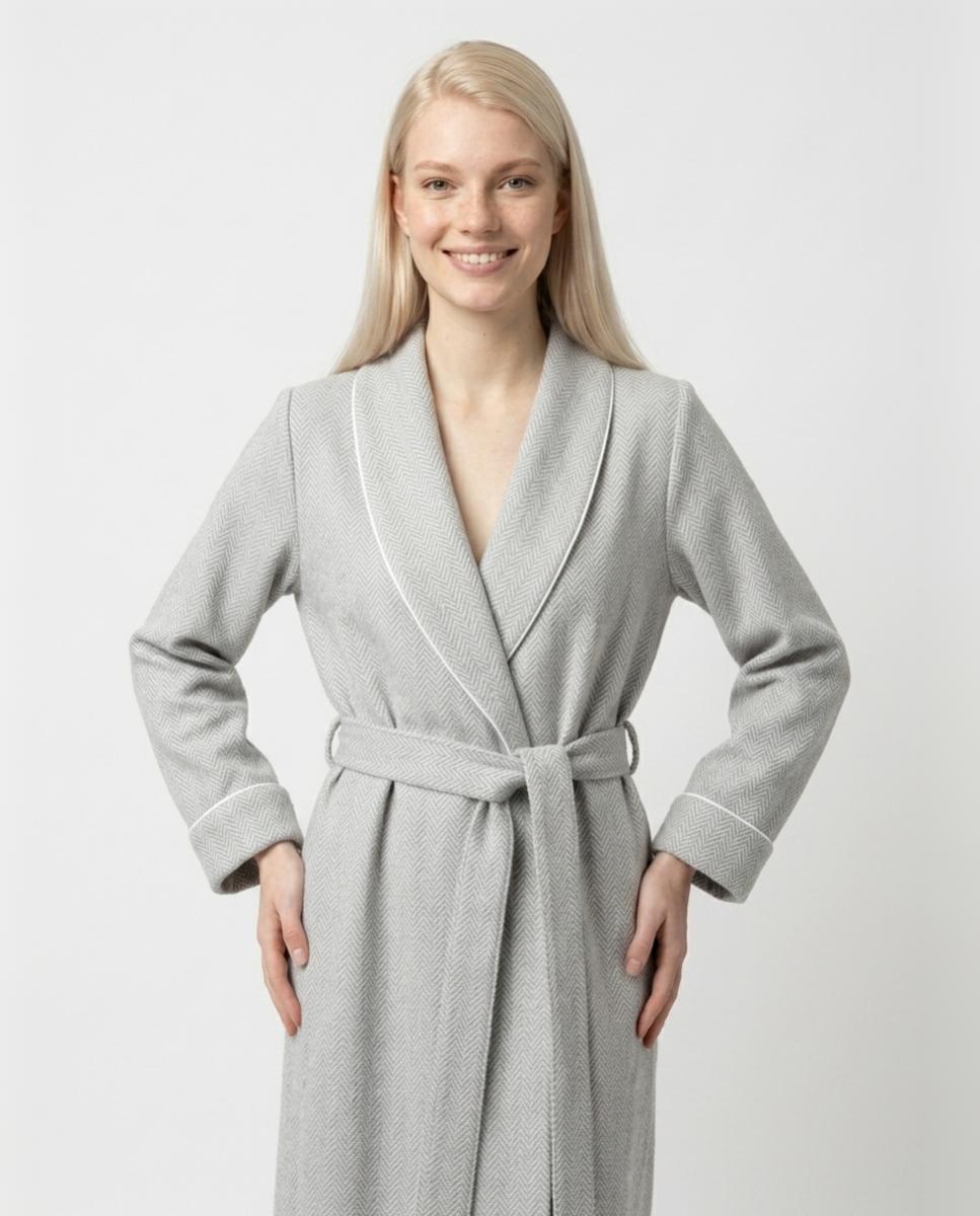 Robe Comprido de Corte Clássico Cinzento-3