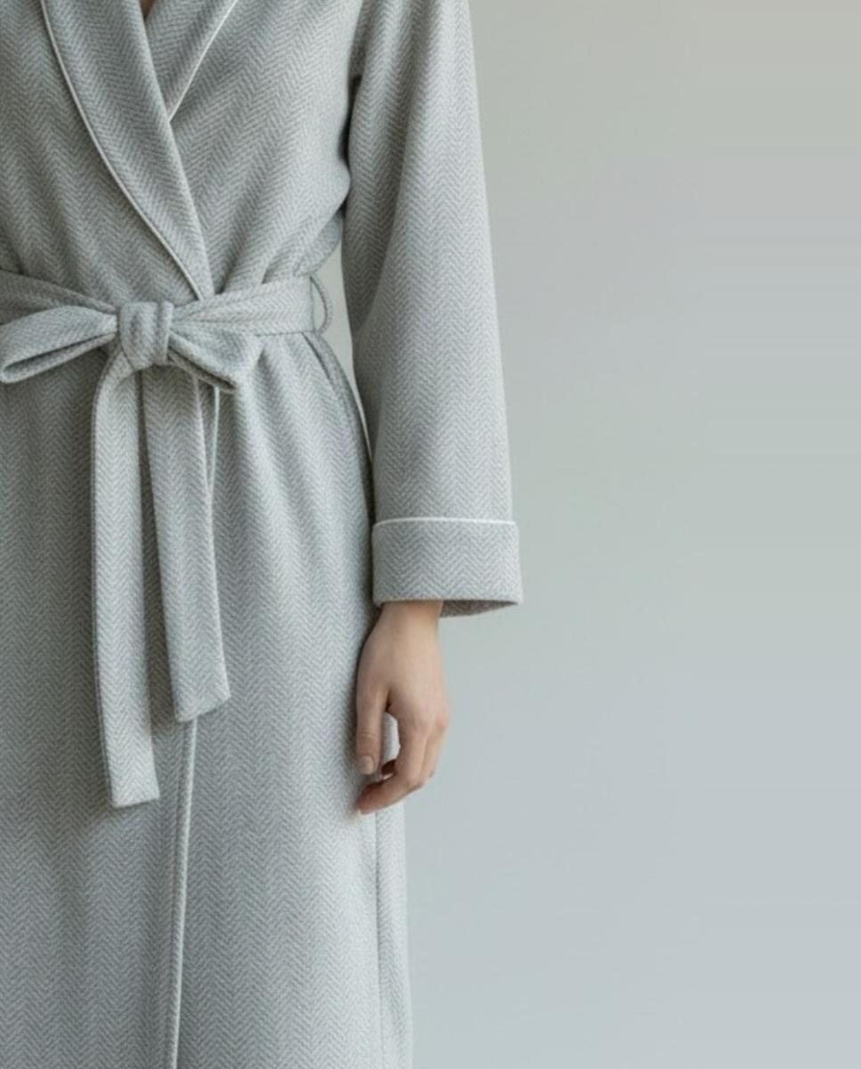 Robe Comprido de Corte Clássico Cinzento-4