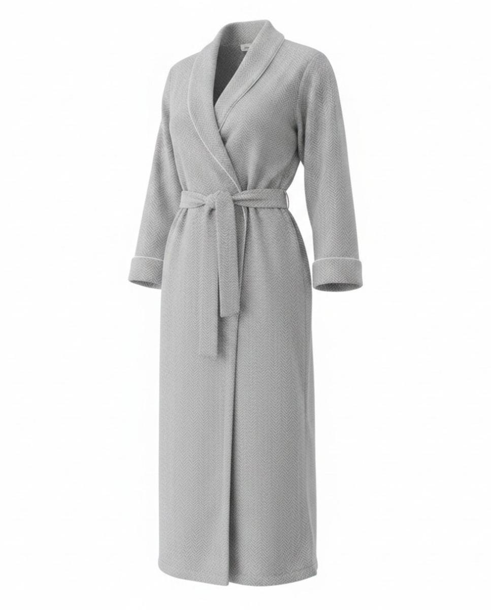 Robe Comprido de Corte Clássico Cinzento-5