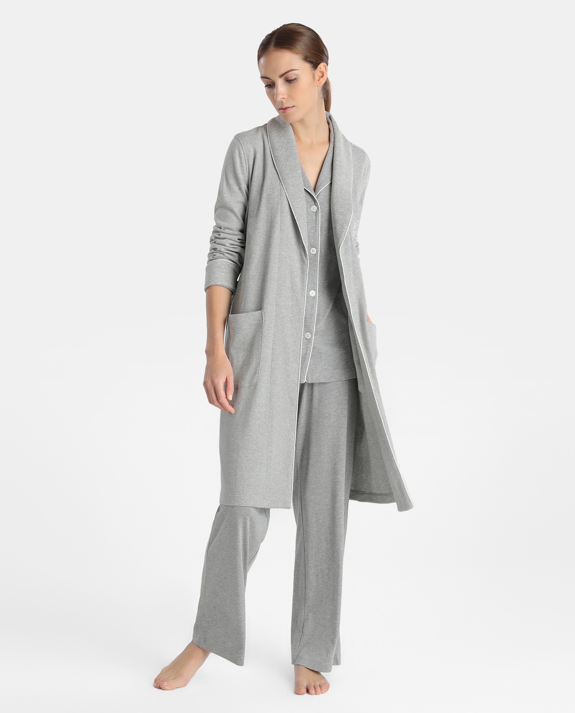 Imagen 0 de Bata corta de mujer Lauren Ralph Lauren Gris