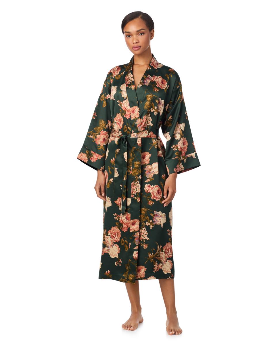 Robe de Poliéster Reciclado e Cetim Verde-1