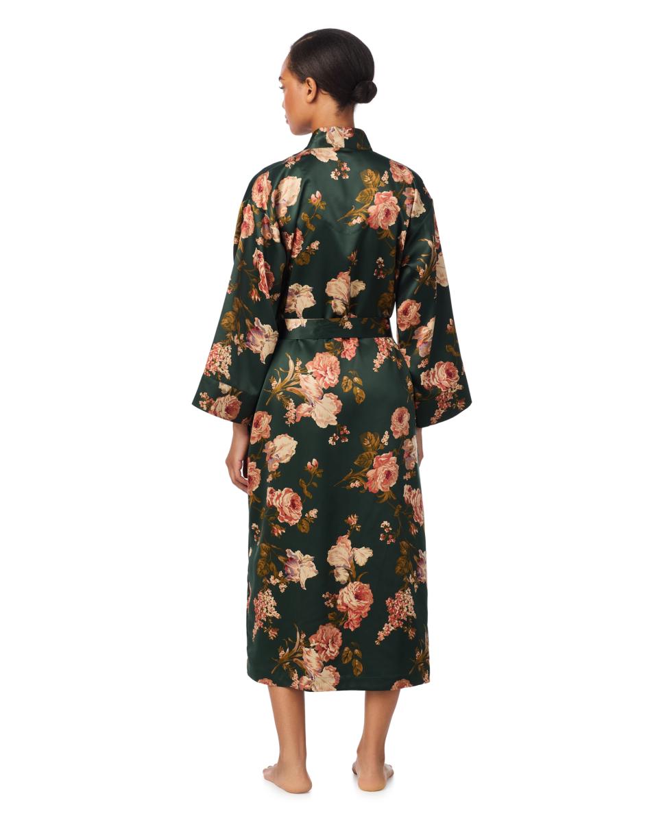 Robe de Poliéster Reciclado e Cetim Verde-2