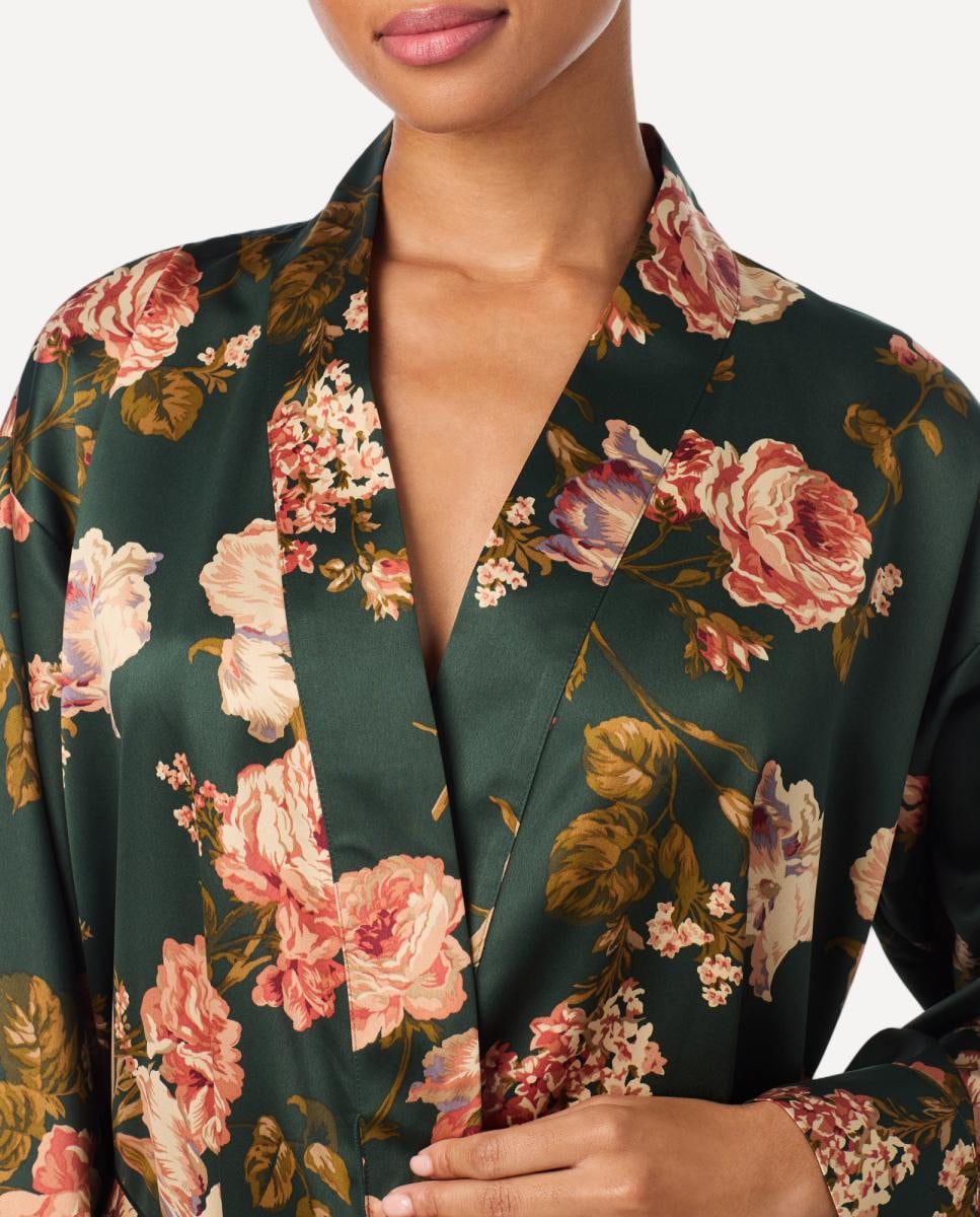 Robe de Poliéster Reciclado e Cetim Verde-3