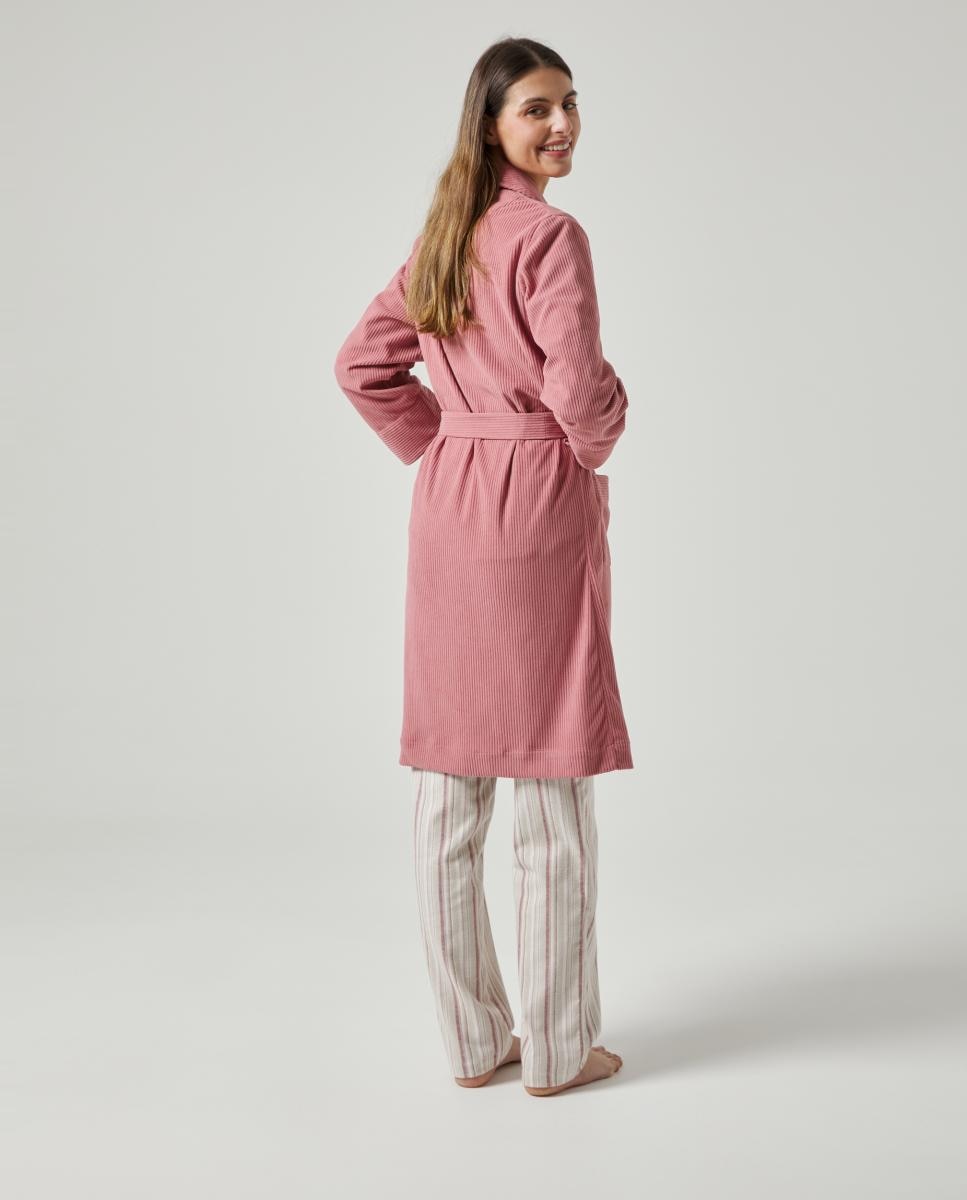 Robe Comprido Liso Rosa-2