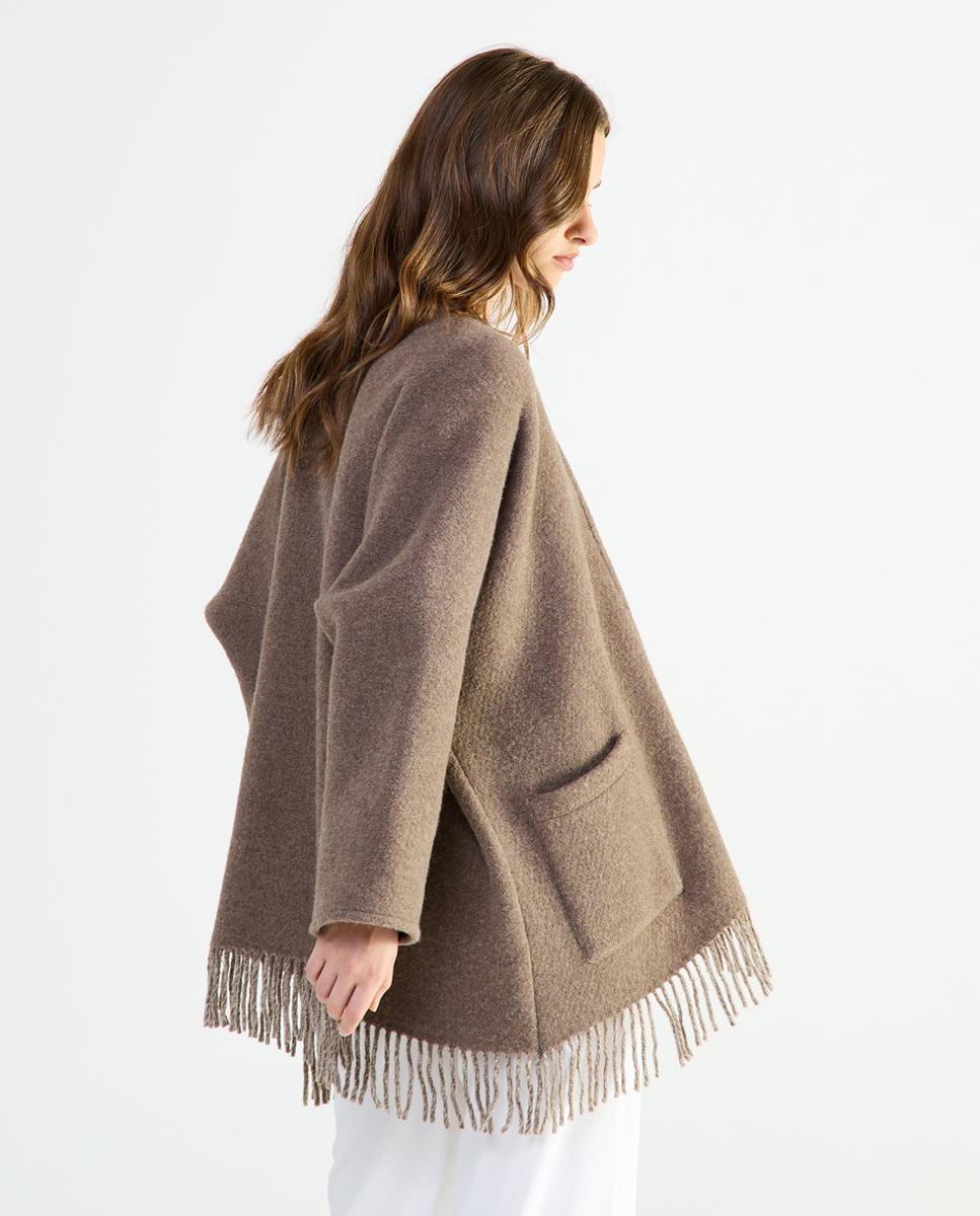 Poncho Curto - Bege Bege-2