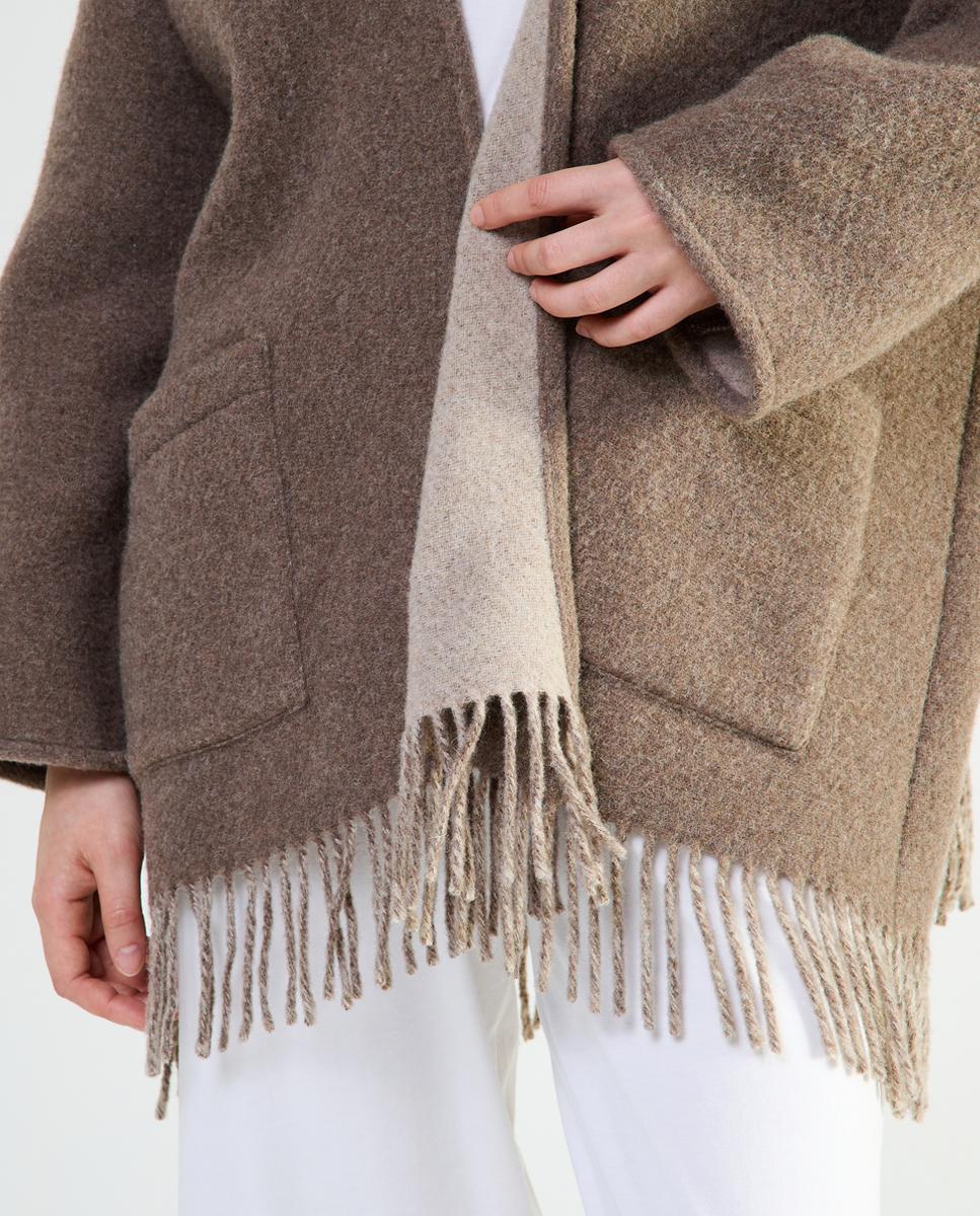 Poncho Curto - Bege Bege-4