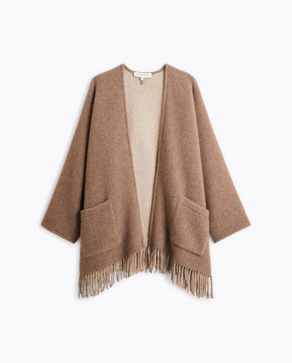 Poncho Curto - Bege Bege-5