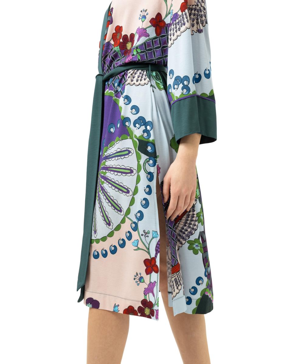 Kimono Estampado com Cinto Roxo-3