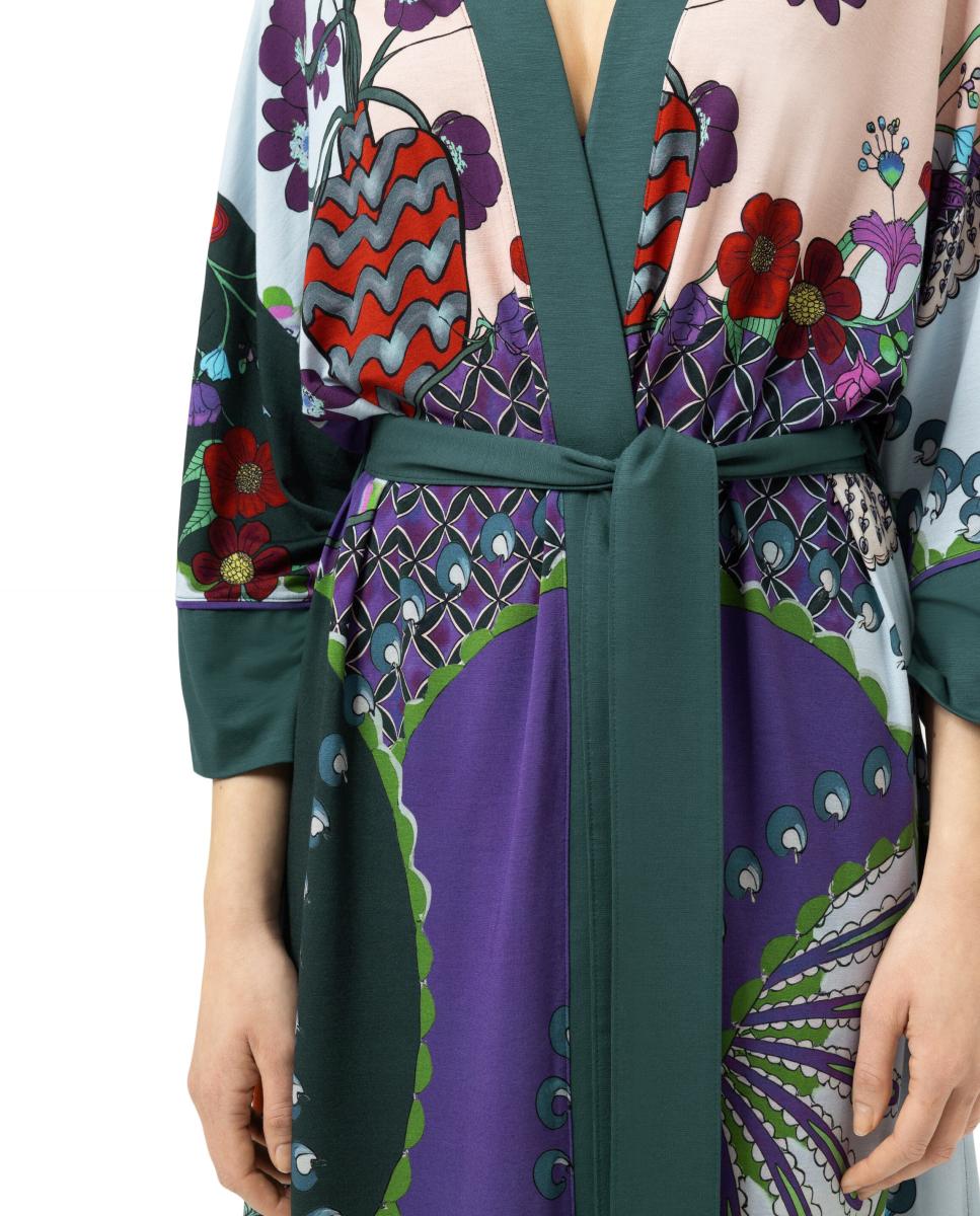 Kimono Estampado com Cinto Roxo-4
