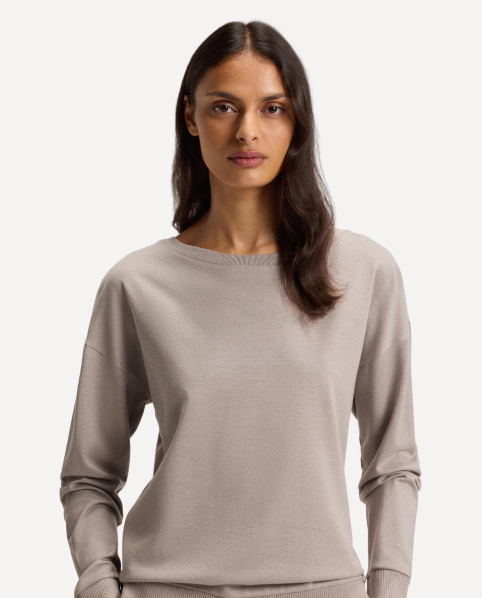 Camisola de Manga Comprida Homewear em Modal Bege-2