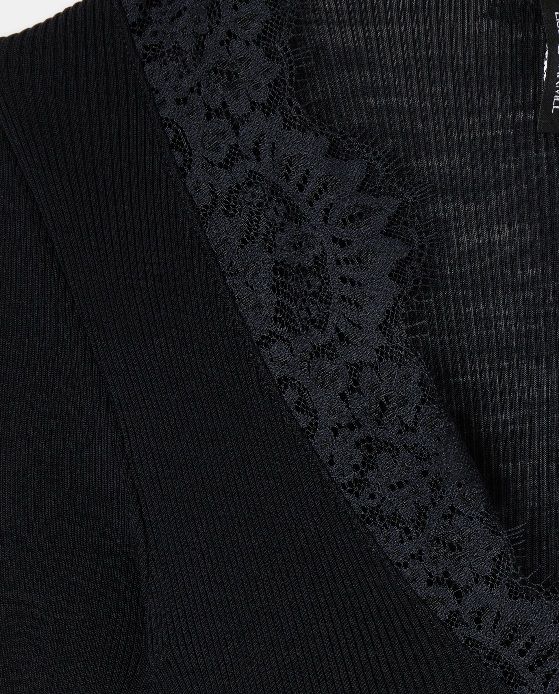 T-shirt de mulher com manga comprida Preto-2
