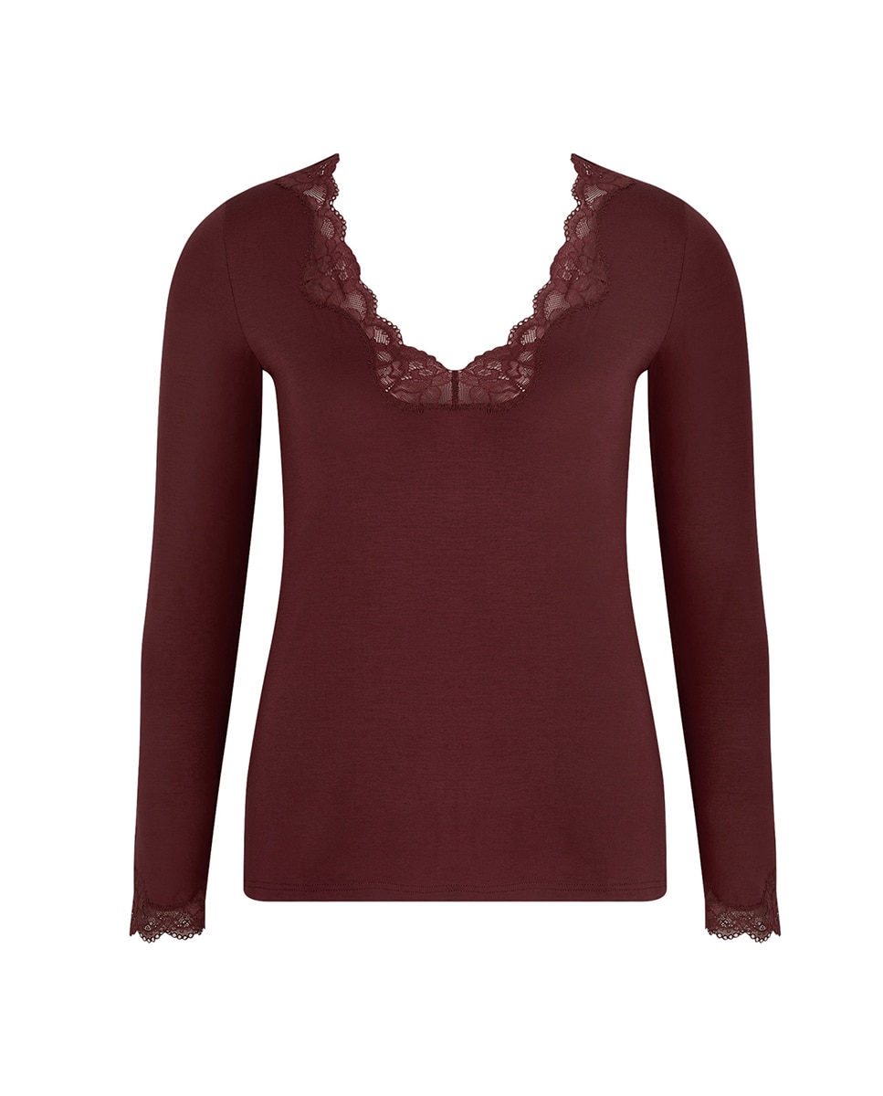 Imagem 0 de Camisola de manga comprida com pormenor de renda