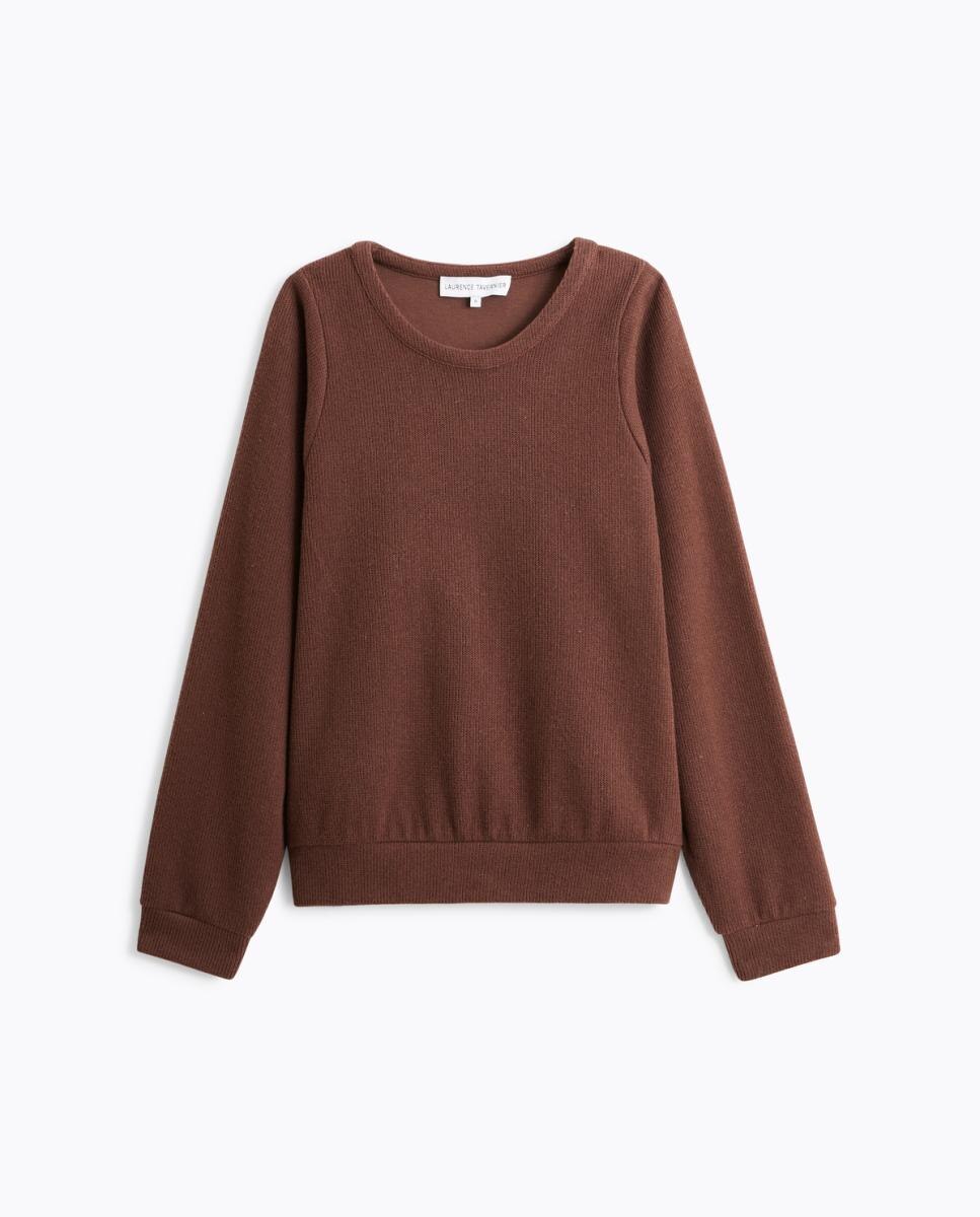 Sweatshirt - Cor de Chocolate Castanho-5