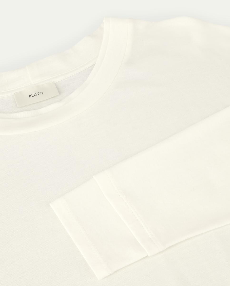 Camisola básica de manga comprida Branco-3