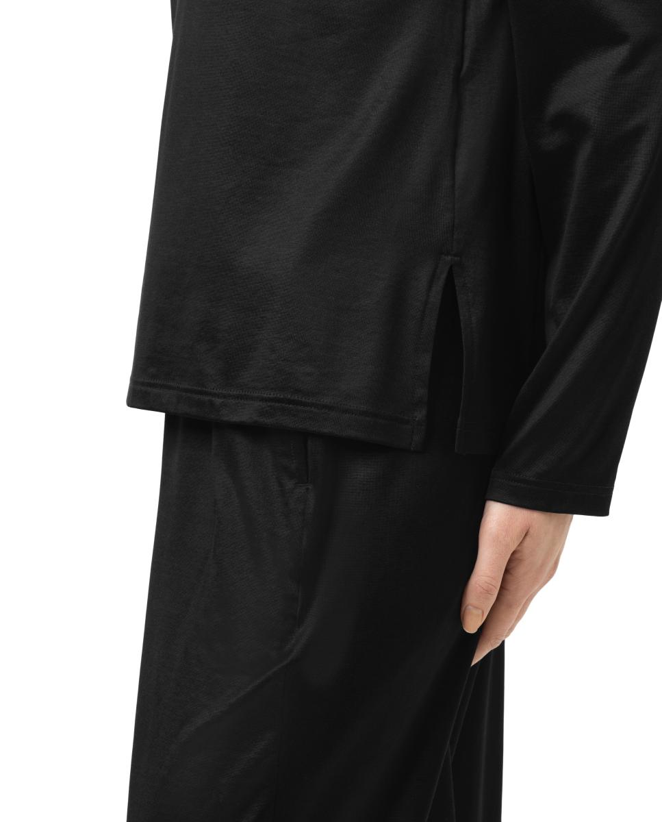 Camiseta pijama manga larga modal de mujer - Mey - Negro Negro-3