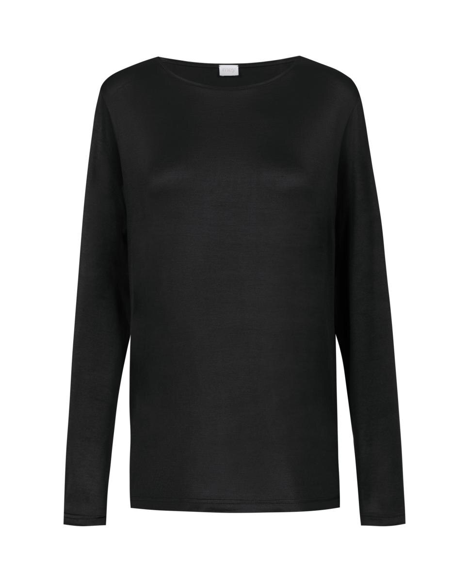 Camiseta pijama manga larga modal de mujer - Mey - Negro Negro-4