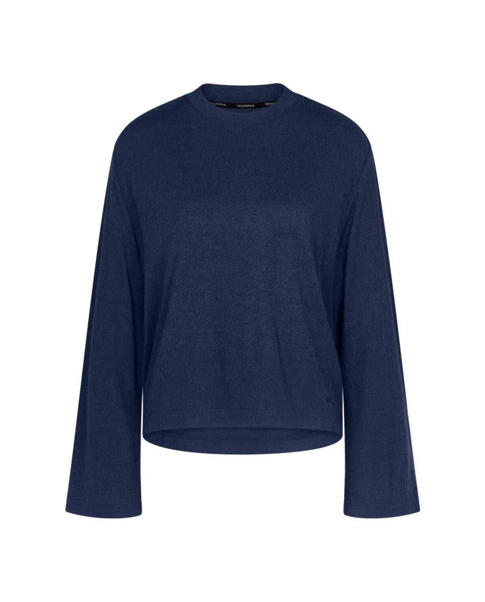 Camisola Suave e Acolhedora de Corte Folgado, Confecionada em Tecidos Reciclados e Viscose Ecovero Azul-marinho-4