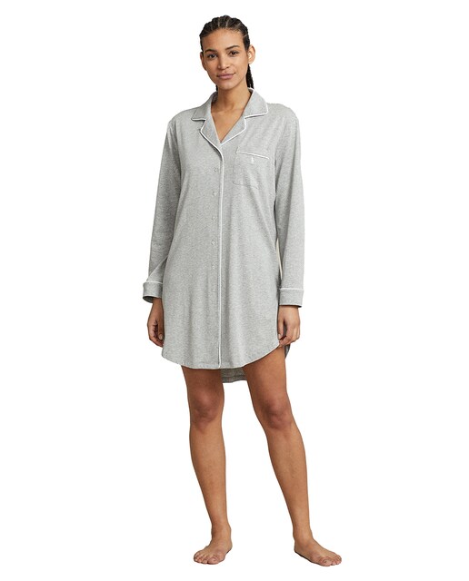 Imagem 0 de Camisa de Dormir com Manga Comprida e Colarinho de Camisa