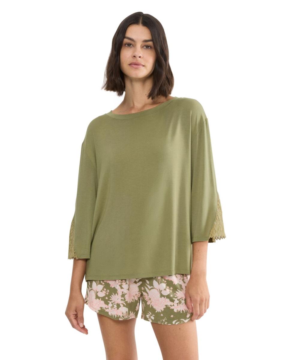 Camisola de Pijama em Tencel Verde-1