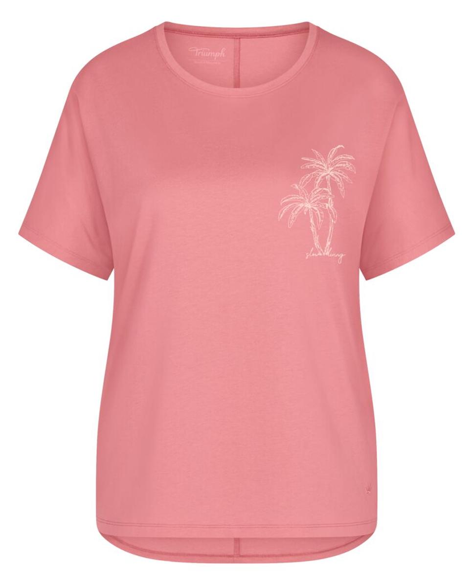 T-shirt de Pijama 100% Algodão com Manga Curta Rosa-4