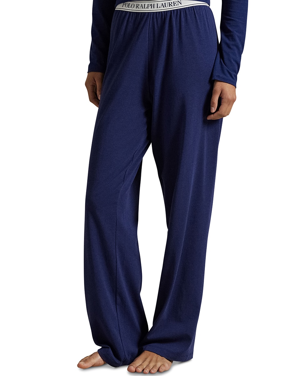 Calças de Pijama Lisas Azul-marinho-2
