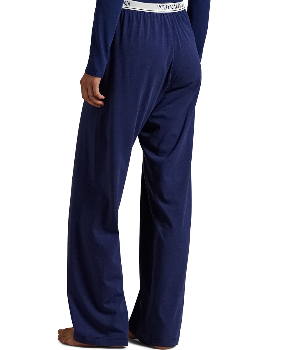 Calças de Pijama Lisas Azul-marinho-3