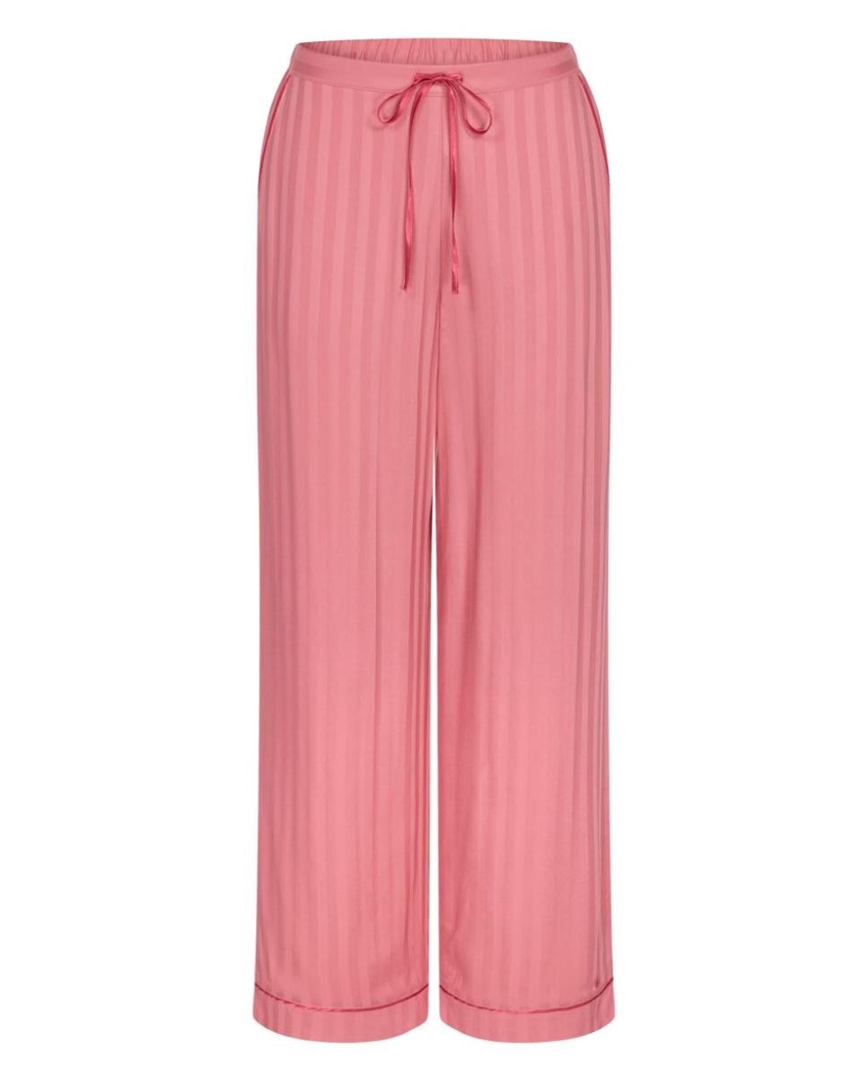 Calças de Pijama em Tecido Jacquard Rosa-4