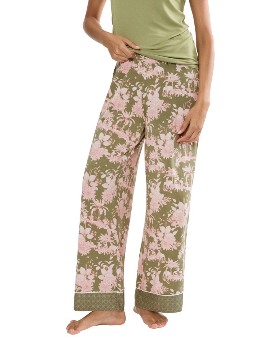 Calças de Pijama Confecionadas em TENCEL™ Modal Verde-1