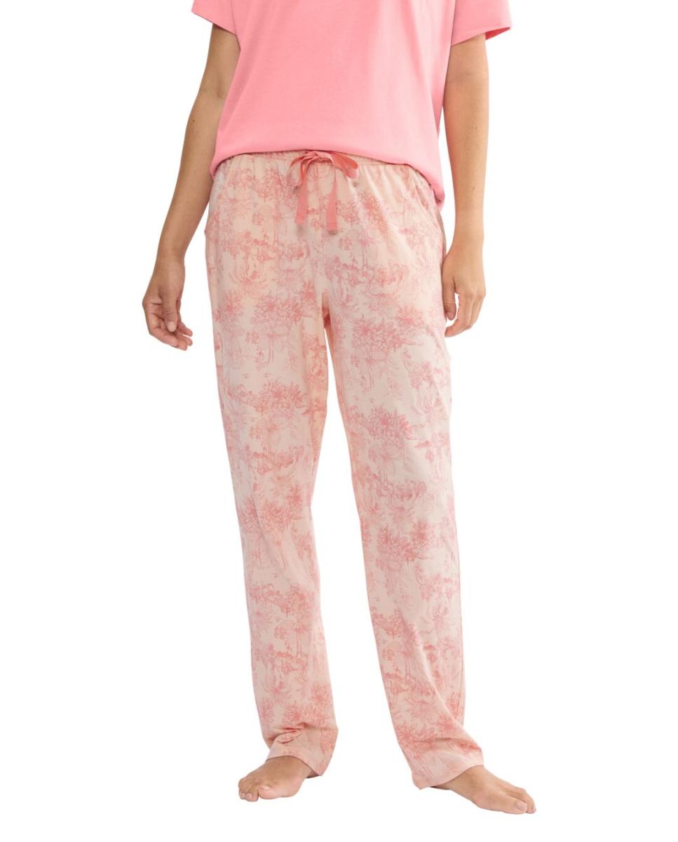 Calças de Malha 100% Algodão com Bolsos Rosa-claro-1
