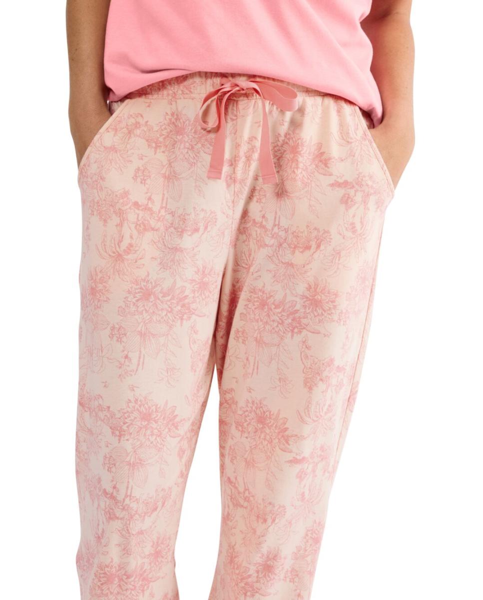 Calças de Malha 100% Algodão com Bolsos Rosa-claro-3