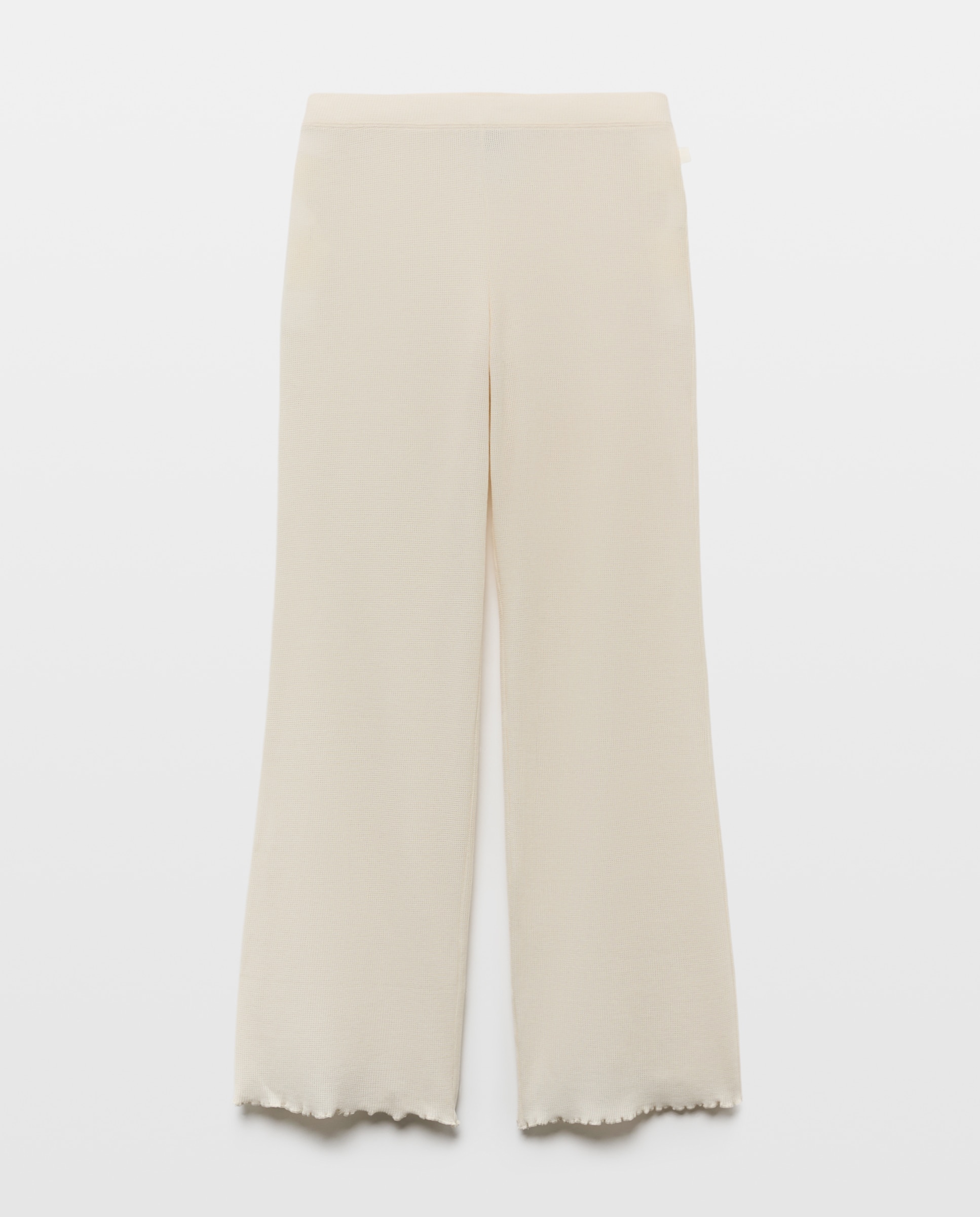 Calças de Pijama de Algodão Branco-4