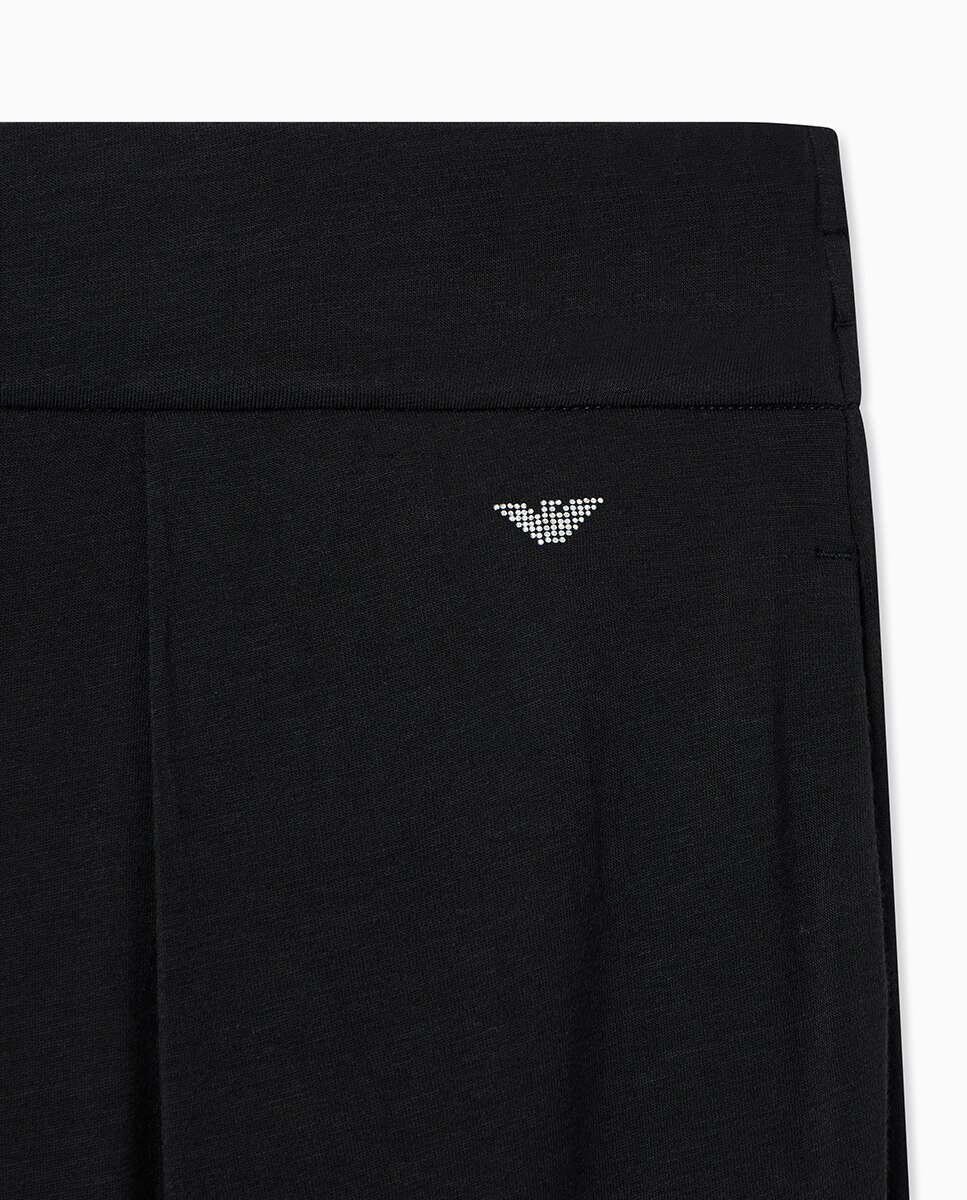 Calças Compridas de Viscose "Essential Studs" Preto-4